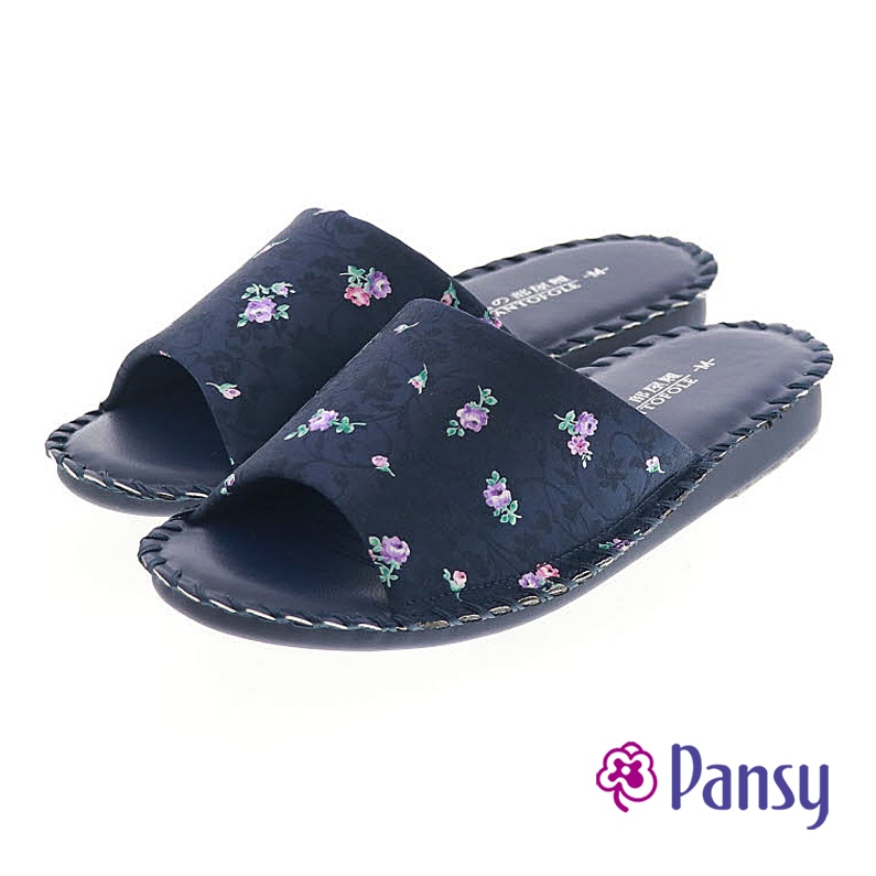 パンジー　レディース 婦人 スリッパ 室内履き PANT-8689　ネイビー