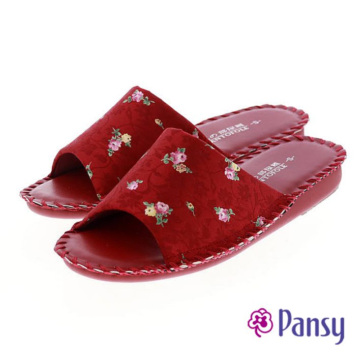 パンジー　レディース 婦人 スリッパ 室内履き PANT-8689　レッド