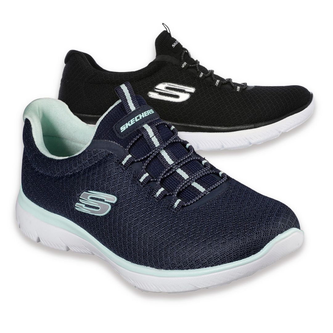 SKECHERS スケッチャーズ レディース スニーカー 12980 BKW NVAQ NAVY BLACK ブラック/ホワイト ネイビー/アクア Summits サミッツ