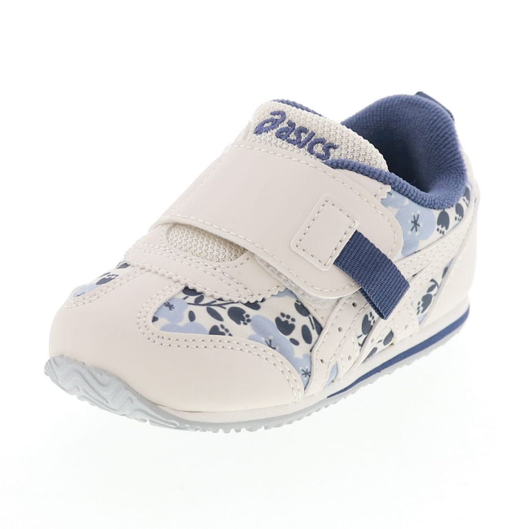 asics アシックス アイダホ ベビー  IDAHO BABY KT-ES G 1144A373-200 オフホワイト×オフホワイト 女の子 花柄 ベルトタイプ
