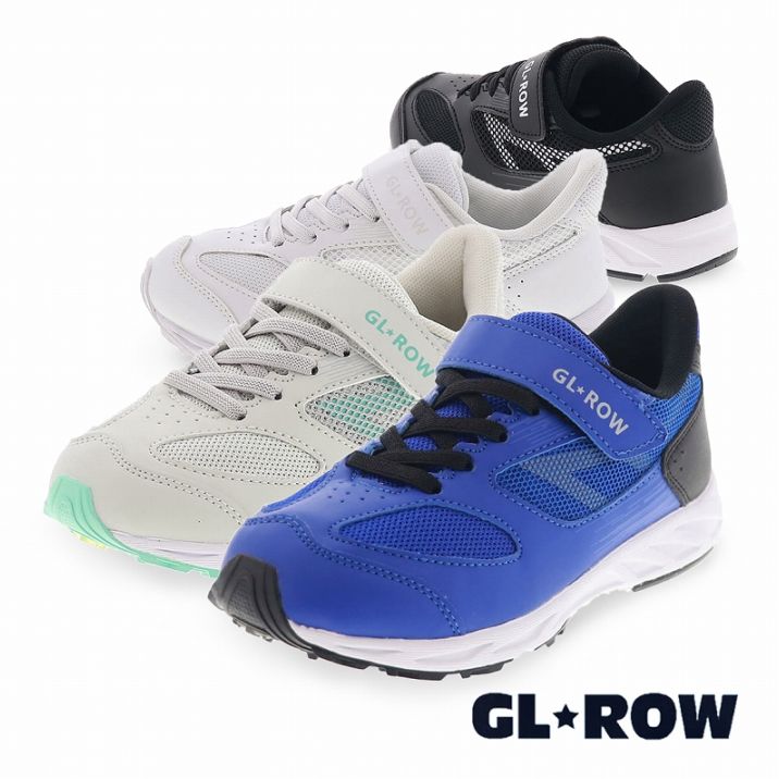 キッズスニーカー ジュニアシューズ 履きやすい スリップイン 上履き 運動靴 ゆったり 幅広4E 防水 抗菌 防臭 オリジナル GL★ROW GR-109WP 新作