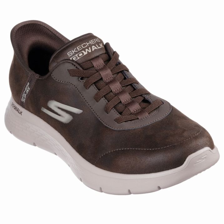 SKECHERS スケッチャーズ スリップインズ メンズ スニーカー カジュアルシューズ スリッポン 216326 ゴーウォーク フレックス - スムース モーション 25秋冬新作 ブラウン