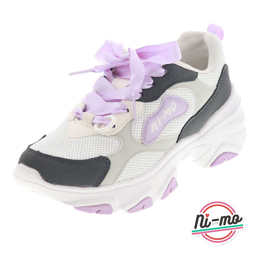 ニーモ ni-mo キッズ スニーカー ジュニア シューズ NM J133 ATSUZOKO デニム 女の子 ガールズ スタイルアップ サテン 厚底 防臭 抗菌 普通幅 2E ムーンスター 