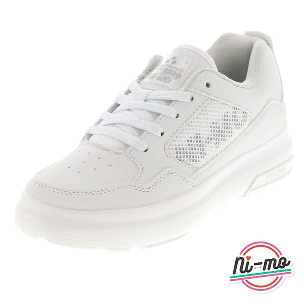 ニーモ ni-mo キッズ スニーカー ジュニア シューズ NM J139 Awesome COURT ホワイト 白 コートタイプ 女の子 ガールズ エアークッション 厚底 防臭 抗菌 普通幅 2E ムーンスター ダンスシューズ