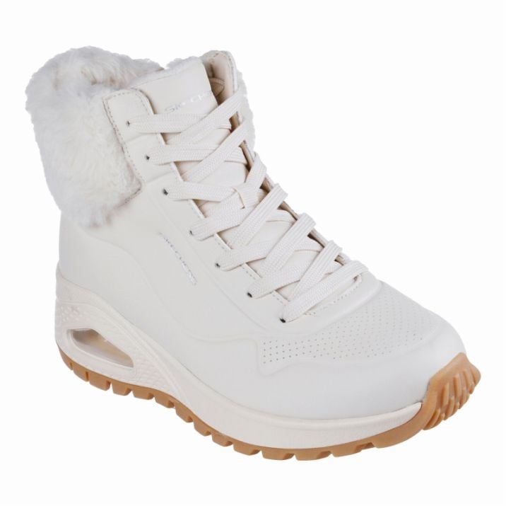 SKECHERS スケッチャーズ レディースブーツ ハイカット スニーカーブーツ ジップアップ ウノ ラギッド-フォール エア 167274 NAT ナチュラル