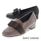 レディース パンプス 晴雨兼用 カジュアルシューズ ローファー リボン 防水 オリジナル 日本製 lumi Cosme 294-777 オーク/ブラック 通勤 オフィス ビジネス|ラ行|ブランド一覧