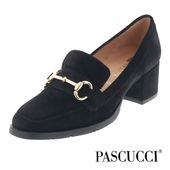 PASCUCCI パスクッチ パンプス 7485 レディース ビットパンプス スエード 太めのヒール 歩きやすい 靴 イタリア製 NERO ブラック 黒 |パンプス|レディース