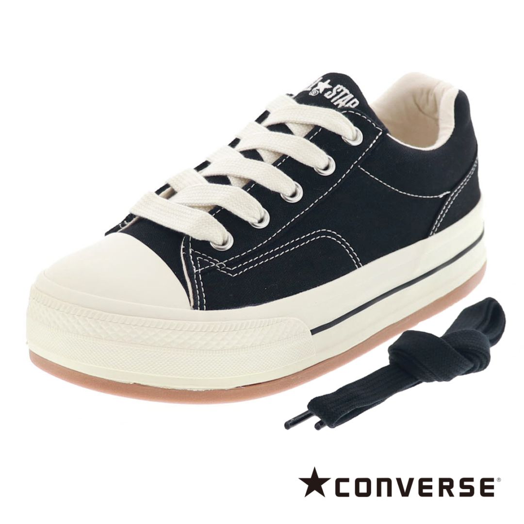 コンバース オールスター ボーダースター OX メンズ スニーカー ローカット 厚底 靴 シューズ CONVERSE ALL STAR BOARDERSTAR OX 1SE822 ブラック 黒
