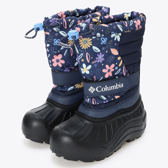 Columbia コロンビア キッズ ブーツ チルドレンズ パウダーバグ スノーライト BC2106 466 防水 Nocturnal Wildflower Whimsy 花柄 ネイビー スノーブーツ
