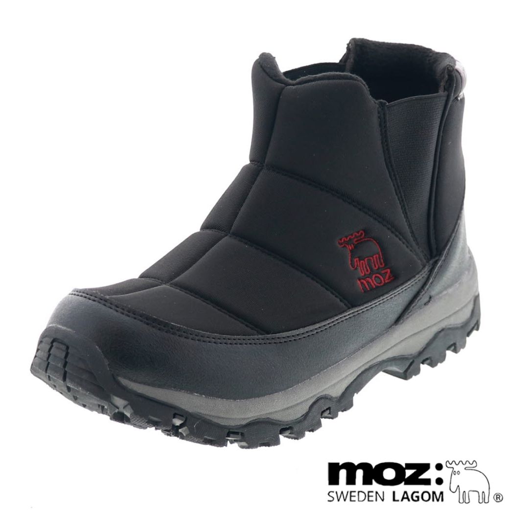 モズ 靴 MOZ 3671 メンズ サイドゴア ブーツ 防水シューズ スノーシューズ 履きやすい ショートブーツ 滑りにくい 防滑ソール ブラック 黒