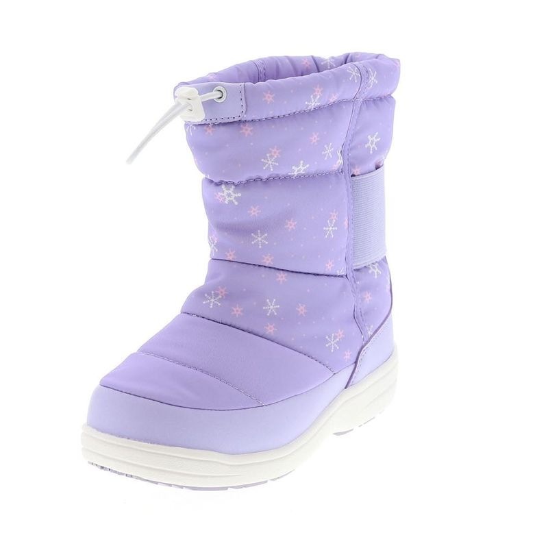 キッズ ジュニア スノーブーツ スノトレ 防水ブーツ 防寒 軽くてあったか 子供ブーツ 雨 雪 冬 オリジナル 908-413WP パープル・雪柄