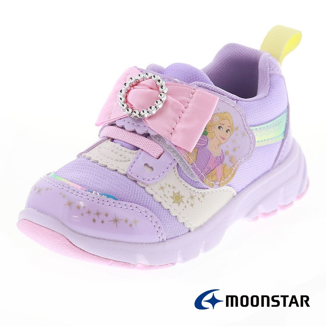ディズニープリンセス ラプンツェル キッズ スニーカー 子供靴 ムーンスター DN C1368 PURPLE パープル 抗菌防臭 洗えるインソール