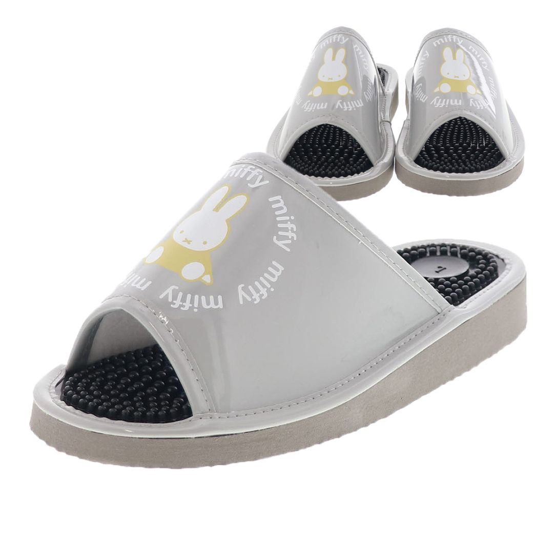 miffy ミッフィー ルームシューズ スリッパ 室内履き グレー かわいい 健康サンダル ビニール