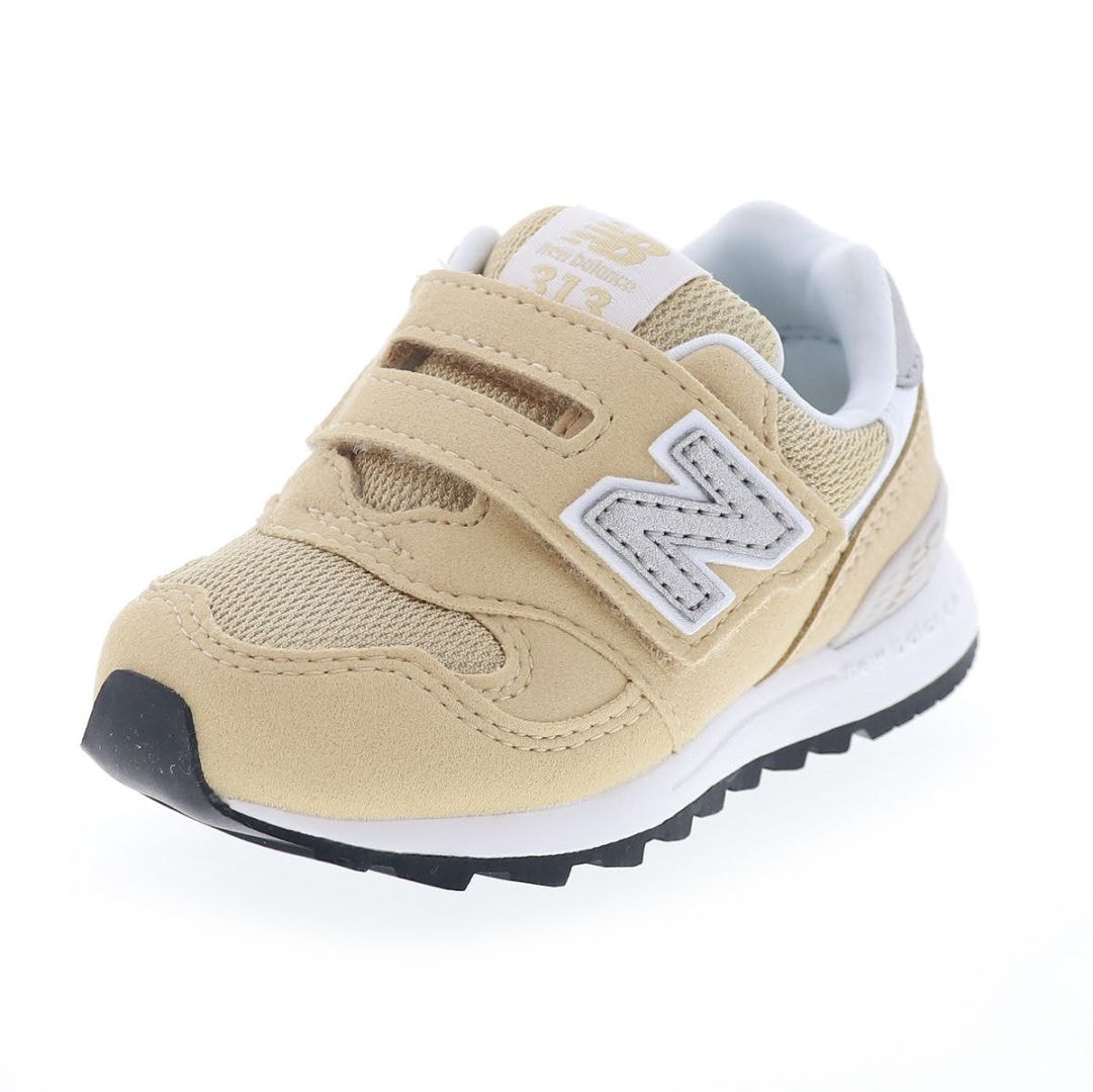 ニューバランス 313 v2 Hook and Loop キッズ スニーカー ベビーシューズ 子供靴 履きやすいベルクロベルト NB I313119 W幅 ベージュ 13.0cm～16.5cm