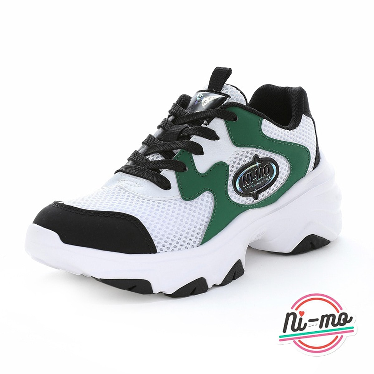 ニーモ Ni-mo ムーンスター NM J143 アツゾコ Cuugal コラボ キッズ スニーカー ジュニアシューズ 女の子 ガールズ Ag＋抗菌防臭 グリーン
