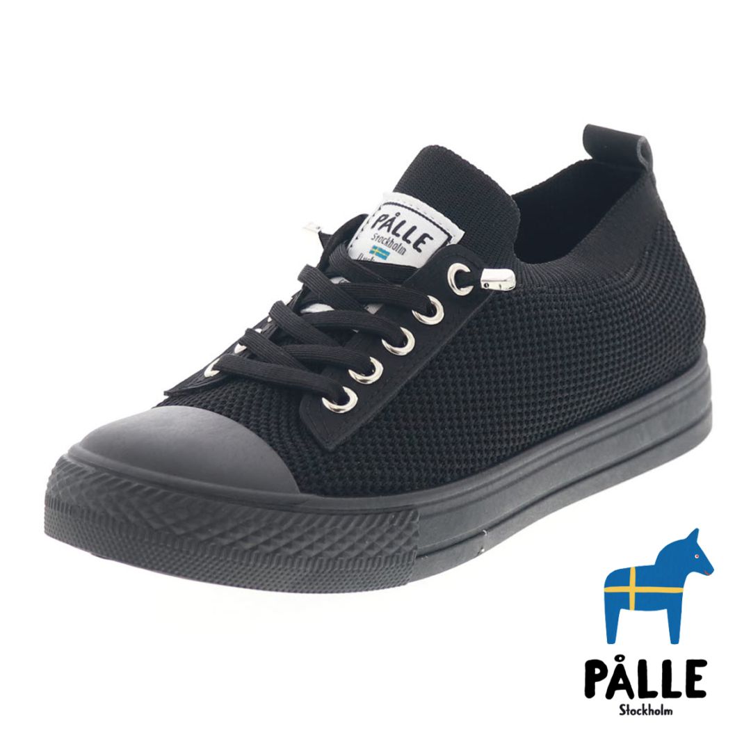 ポレ レディース スリッポン スニーカー ローカット カジュアル シューズ 北欧デザイン ホース 馬 かかとが踏める 2WAY PALLE 405 ブラック