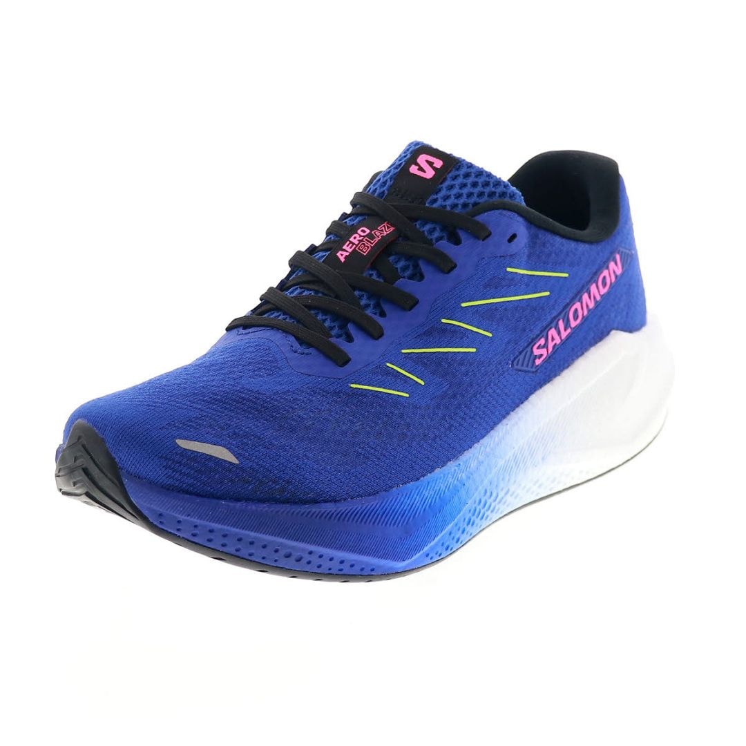 SALOMON サロモン AERO BLAZE 3 メンズ スニーカー 男性用 ランニングシューズ 運動靴 軽量 メッシュ 491056 28 VO ブルーイング/ホワイト/アシッド ライム