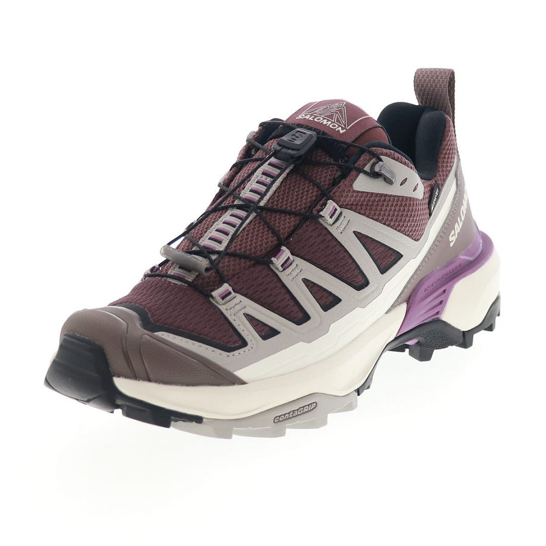 サロモン レディース スニーカー 女性用 ハイキングシューズ アウトドア SALOMON X ULTRA 360 EDGE GORE-TEX 防水 490982 22 V0 ハックルベリー/グレープ