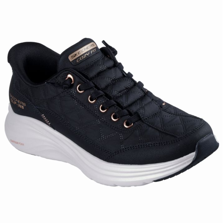 SKECHERS スケッチャーズ スリップインズ コンツアーフォーム - コージーフィット ゴールデン アワー レディース スニーカー 150413 BKRG ブラック/ローズゴールド