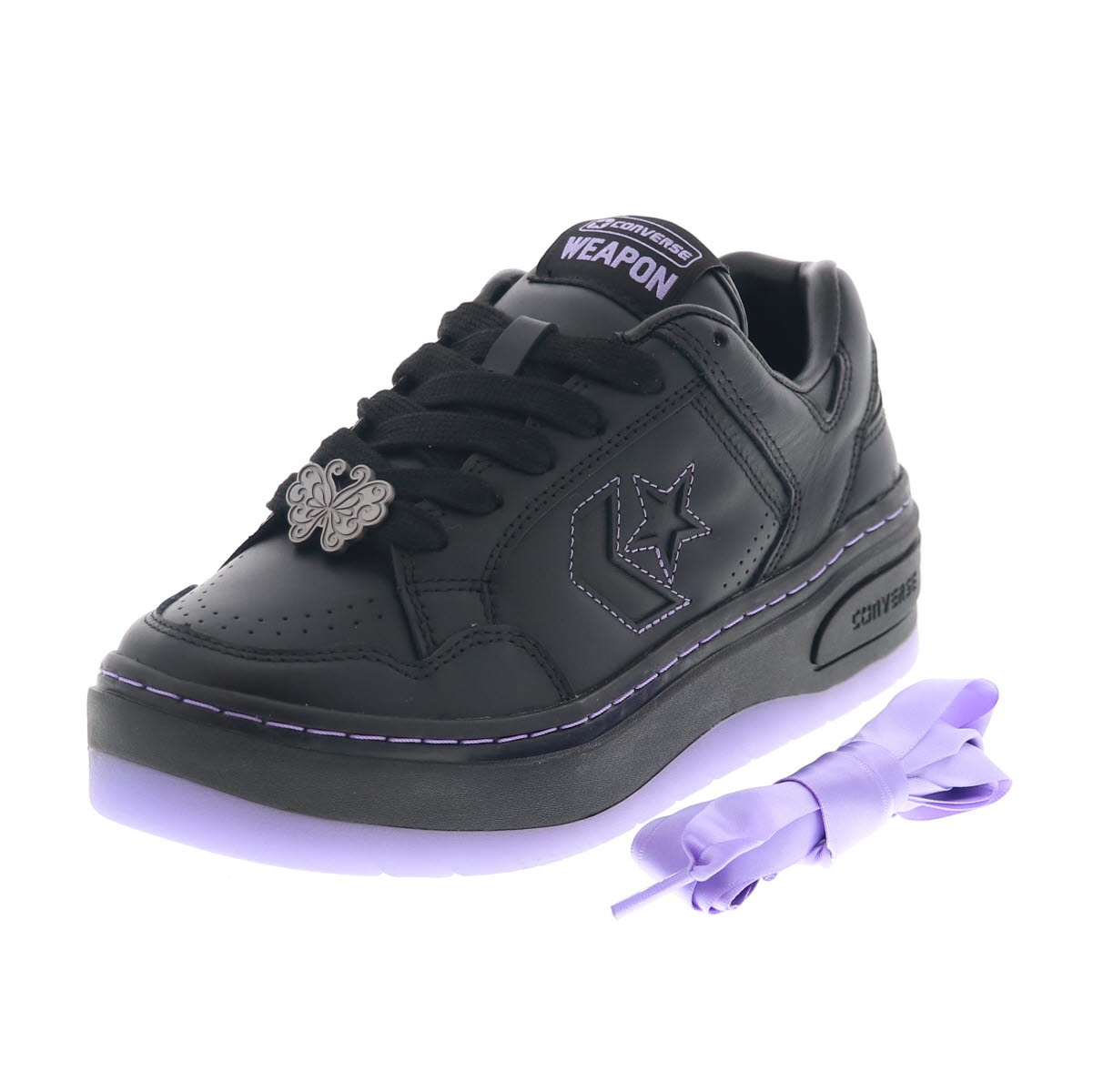 コンバース CONVERSE×ANNA SUI ウエポン PLTS OX アナ スイ コラボモデル 厚底 スニーカー レディース コートシューズ ブラック/パープル