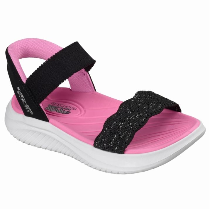 SKECHERS スケッチャーズ キッズ サンダル ジュニア スリップインズ ウルトラ フレックス 3.0 エルモサ ブリーズ 303029L BKPK ブラック/ピンク 女の子