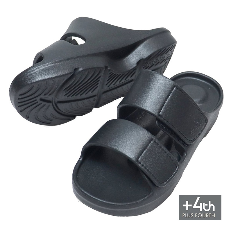 プラスフォース リカバリー サンダル メンズ レディース アライメントサンダル オフィス シューズ FO(U)R-BASE 01 BLACK ブラック