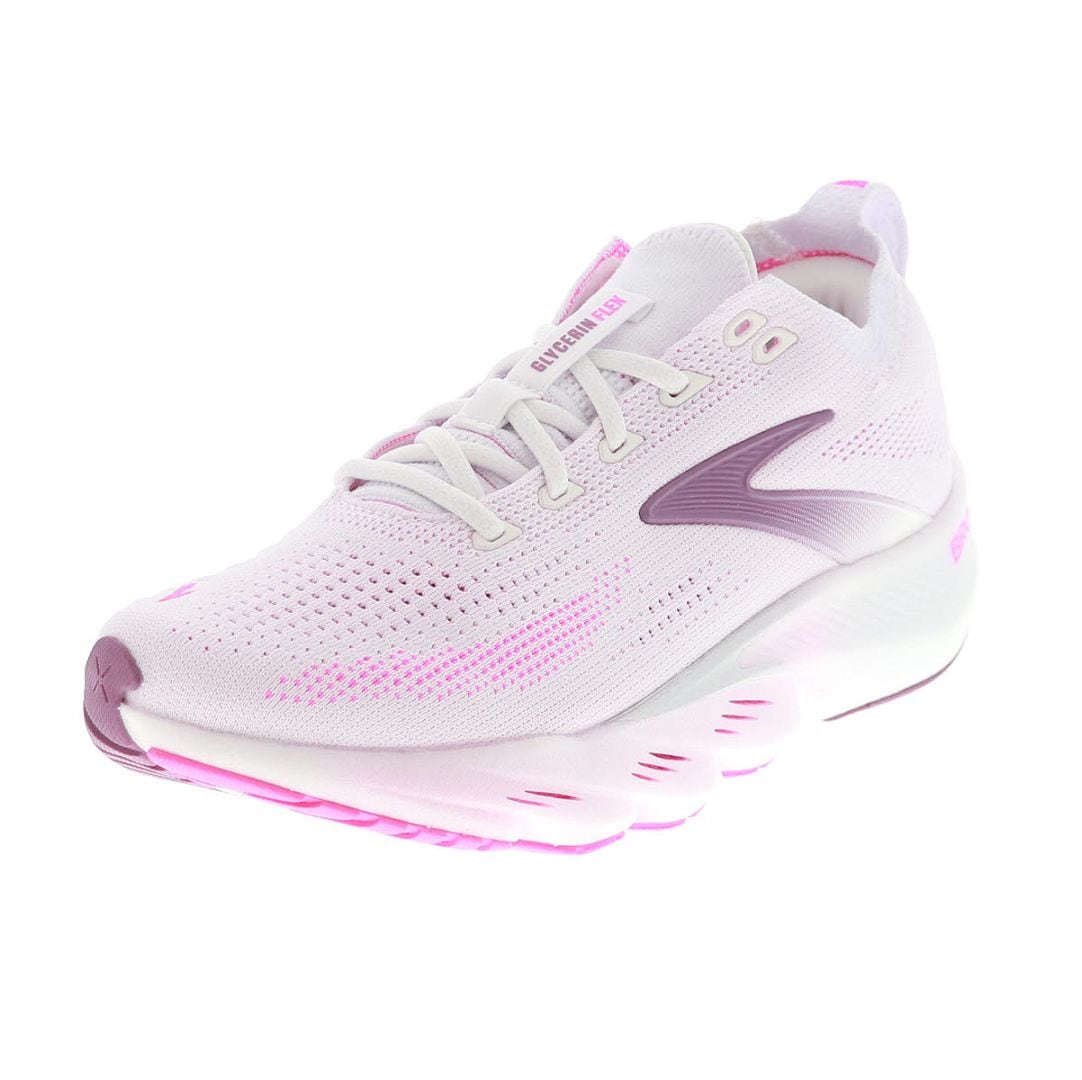 BROOKS ブルックス グリセリンフレックス レディース ランニングシューズ ウォーキング ローカット スニーカー 運動靴 Glycerin Flex BRW4672 W/P ホワイト/ピンク