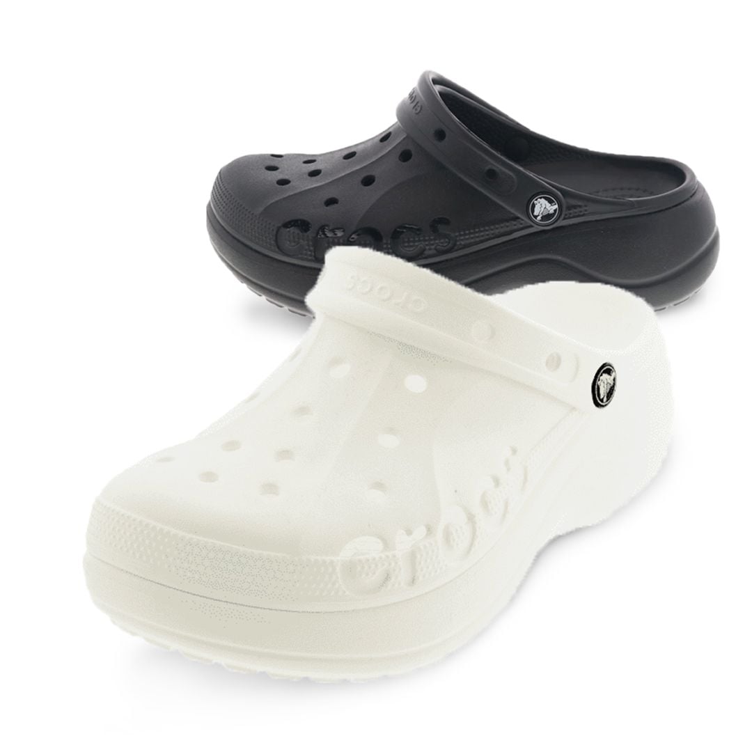 crocs クロックス バヤ プラットフォーム クロッグ レディース サンダル 厚底 Baya Platform Clog 208186 100 ホワイト/ブラック  特価商品 アウトレット