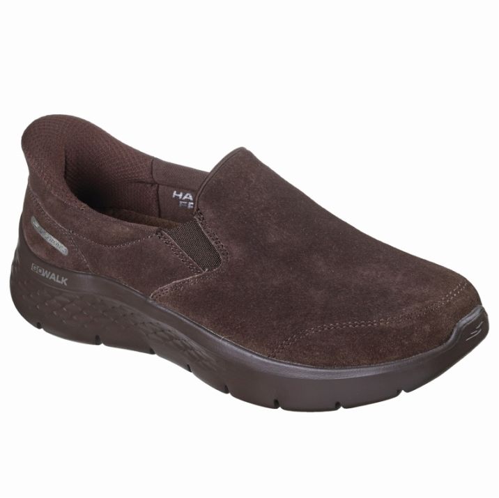 SKECHERS スケッチャーズ スリップインズ レディース スリッポン ゴーウォーク フレックス - ルー 125508 CHOC チョコレート スエード