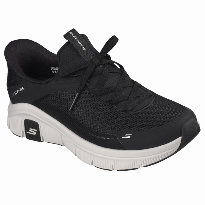 SKECHERS スケッチャーズ スリップインズ レディース スニーカー リラックスドフィット：フレックス 150892 BKW ブラック/ホワイト