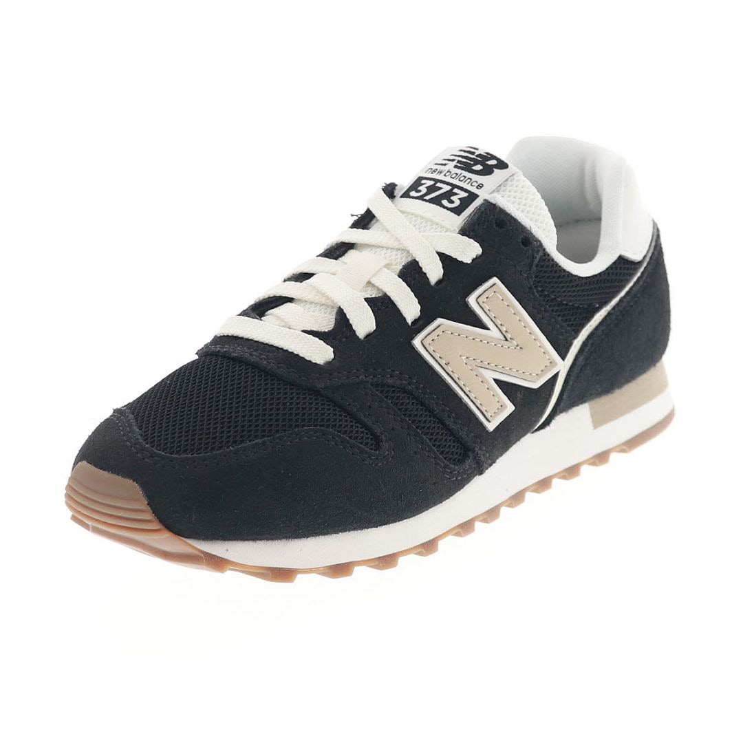 new balance ニューバランス 373 レディース スニーカー ローカット 定番 人気 カジュアル シューズ スエード×メッシュ NB W37330S B幅 ブラック