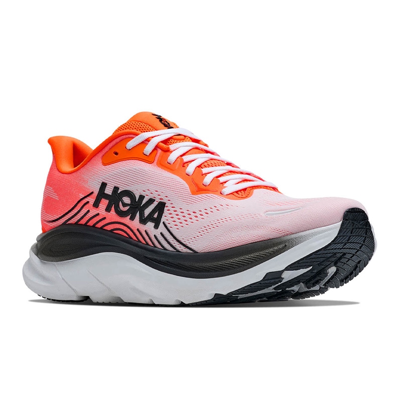 HOKA ホカ CLIFTON11 WIDE 2E クリフトン11 ワイド メンズ ランニングシューズ 1177538 NNTN ネオンタンジェリン/フロスト 運動靴 軽量 マラソン ジョギング ウォーキング
