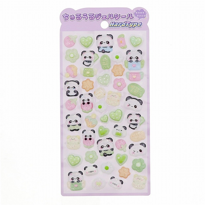 ぱんだ☆様 ちゅるうる ジェルシール ハードタイプ 800959 パンダ ぱんだ ラメ入り