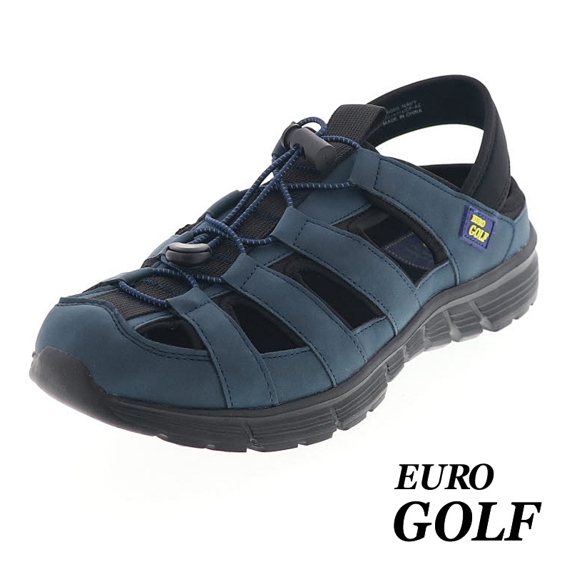 カカトを踏んで履ける メンズサンダル カジュアル スリッポンシューズ 超軽量 EURO GOLF ユーロゴルフ 65000 ネイビー 紺