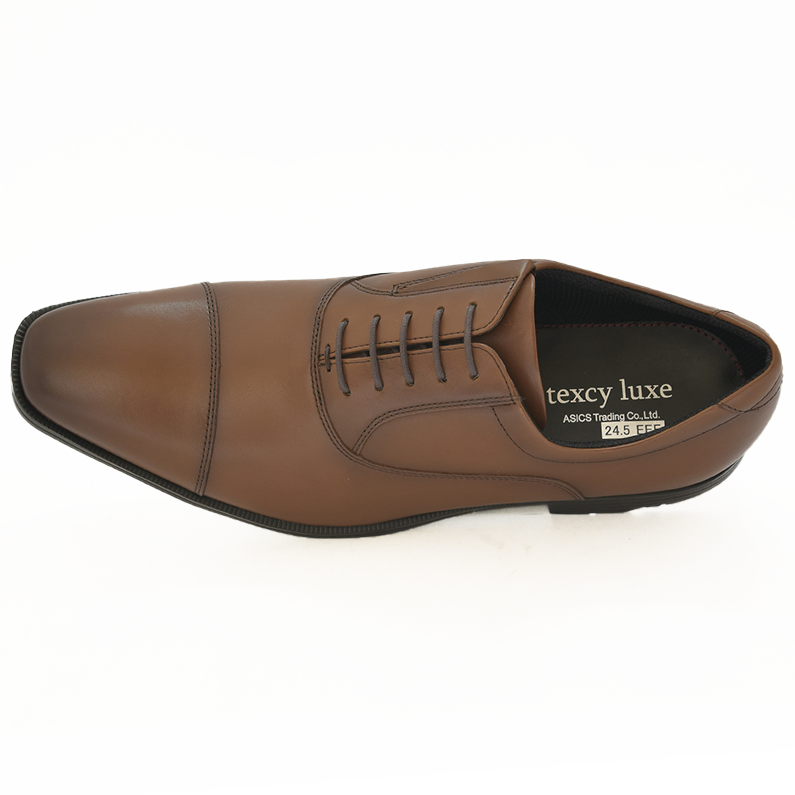 テクシーリュクス texcy luxe メンズビジネスシューズ ストレートチップ 通勤 ビジネス リクルート 抗菌消臭 幅広3E TU-7010 ブラウン 茶 BR