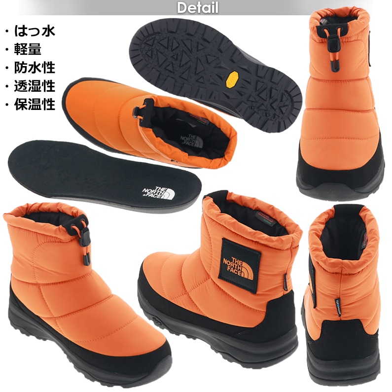 THE NORTH FACE 防水ブーツ オレンジ/青　スノーブーツ ノースフェイス THE NORTH FACE メンズ ダウンブーツ ヌプシ