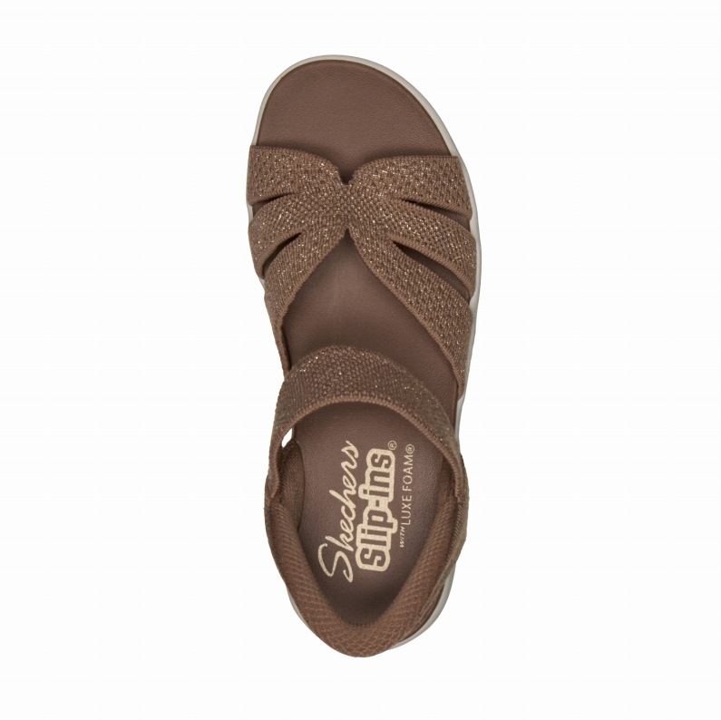 スケッチャーズ　スリップインズ　サンダル　モカ　SKECHERS SKECHERS スケッチャーズ レディース サンダル スリップインズ アリヤ