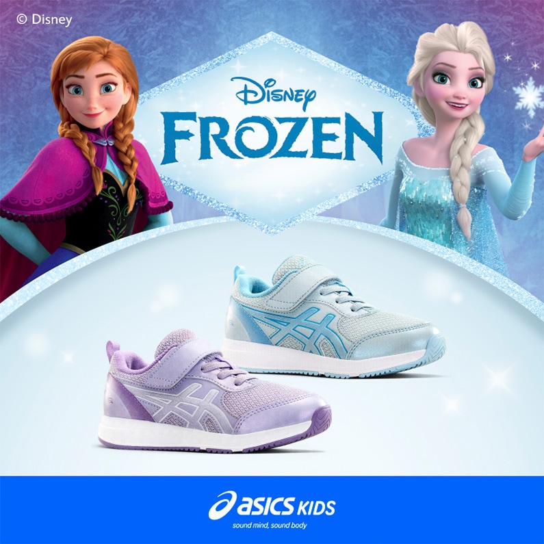 ASICS アシックス スクスク TIARA MINI KT-ES キッズ スニーカー 1144A447 400 ライトブルー FROZEN アナと雪の女王 エルサ