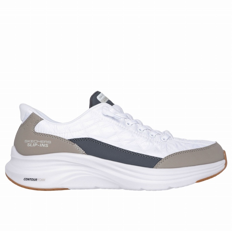 SKECHERS スケッチャーズ スリップインズ メンズ スニーカー コンツアーフォーム コージーフィット 232619 WTP ホワイト/トープ