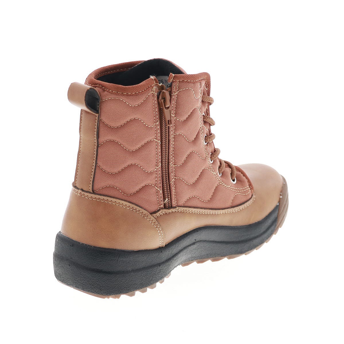 moz モズ レディースブーツ スノーシューズ 防滑 スパイク 冬 雪道 防水ブーツ ジップ付き mz-25007 キャメル S M L LL