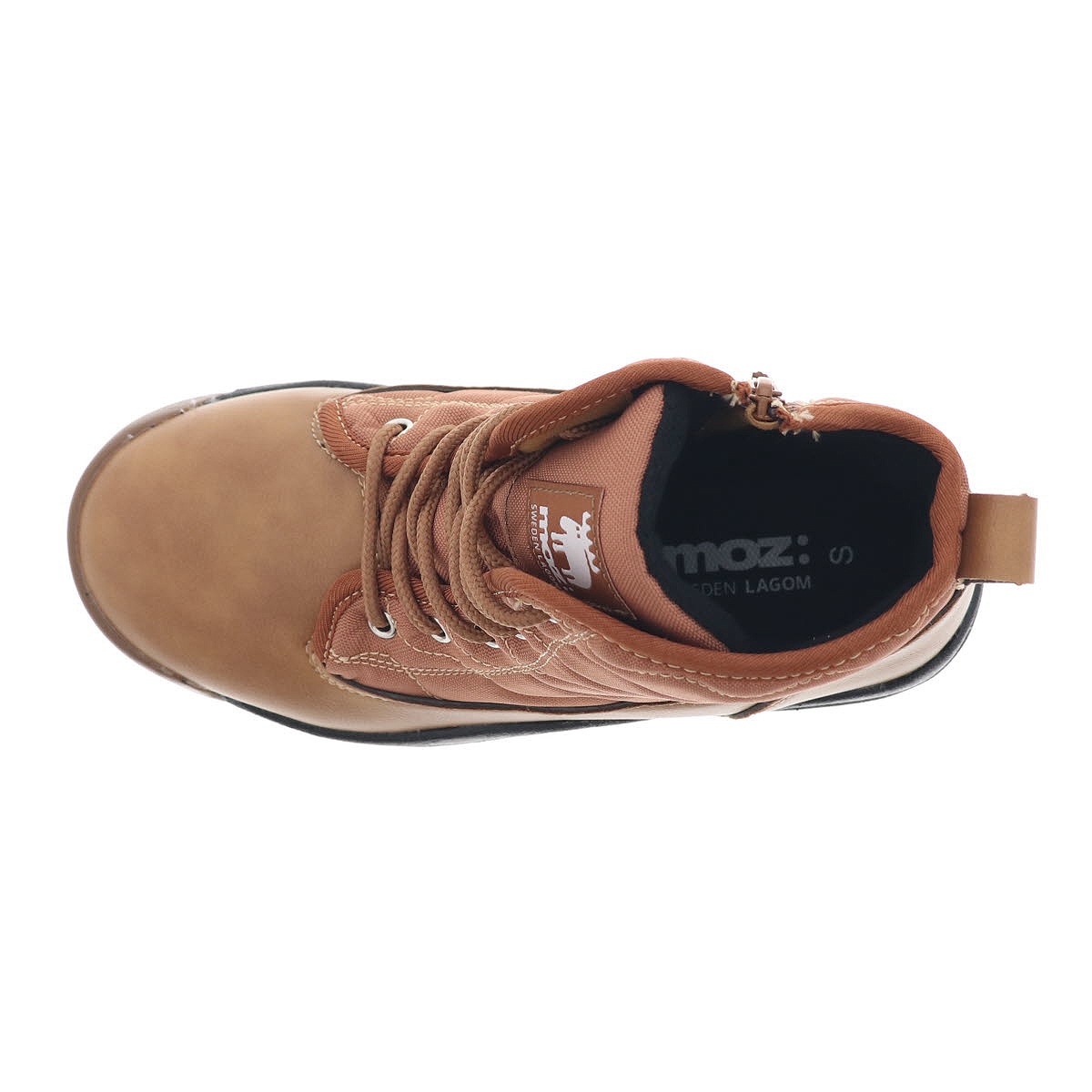 moz モズ レディースブーツ スノーシューズ 防滑 スパイク 冬 雪道 防水ブーツ ジップ付き mz-25007 キャメル S M L LL