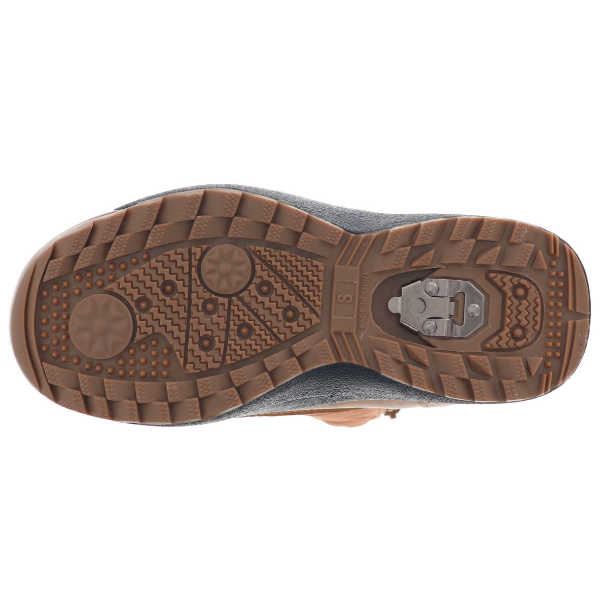 moz モズ レディースブーツ スノーシューズ 防滑 スパイク 冬 雪道 防水ブーツ ジップ付き mz-25007 キャメル S M L LL