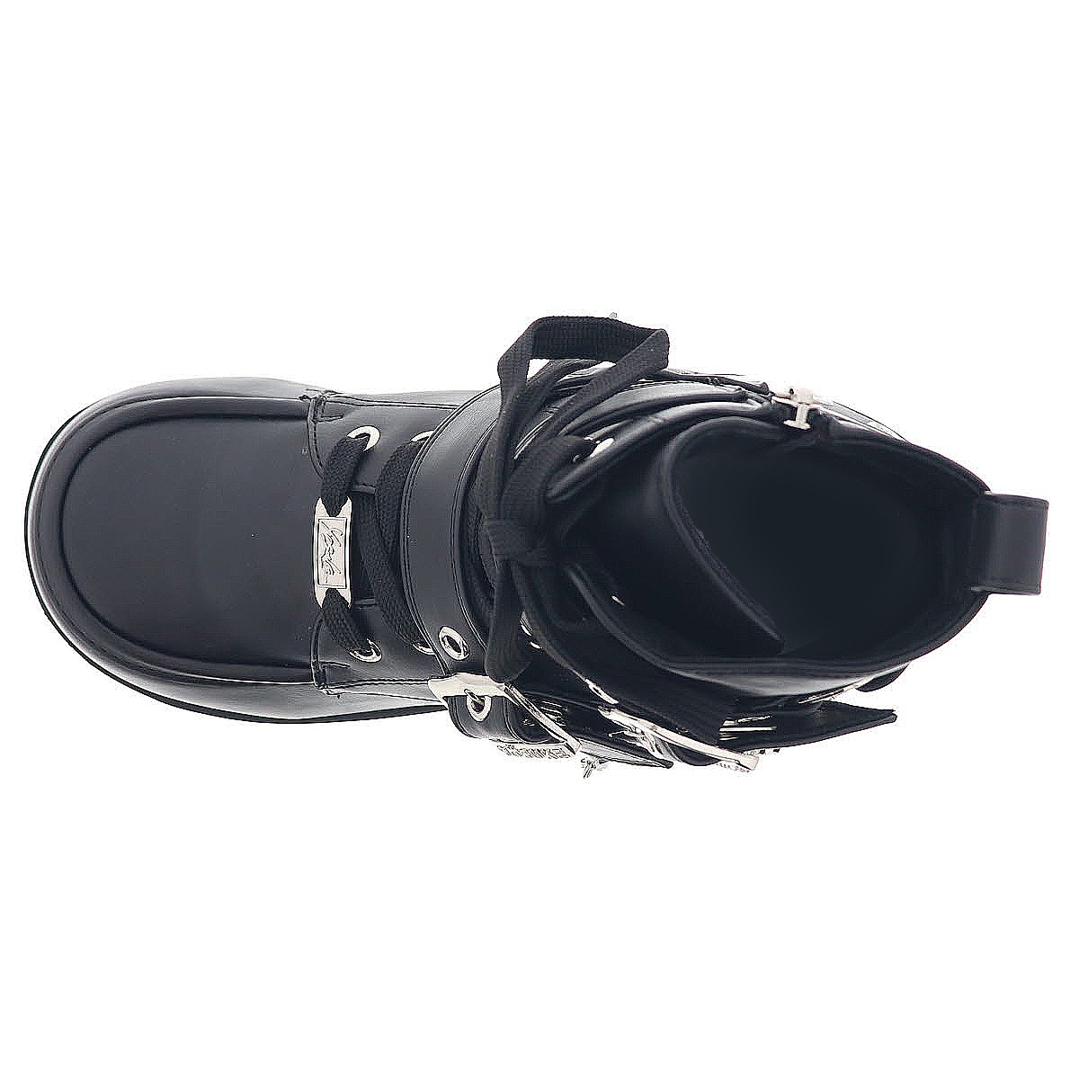 YOSUKE U.S.A ヨースケ 4460118 レディース 厚底 ブーツ レースアップ ジップアップ BL ブラック 12cmヒール 3E幅 取り外し可 チェーンベルト付き