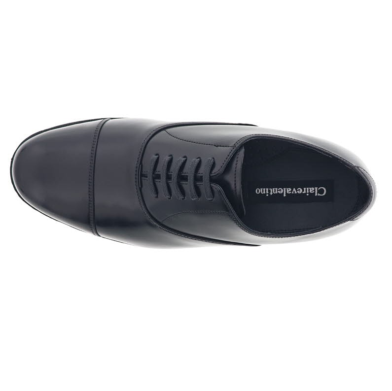 Claire Valentino クリア バレンチノ メンズ ビジネスシューズ ゆったり幅広 4E ストレートチップ ブラック 黒 冠婚葬祭 フォーマル 礼装用