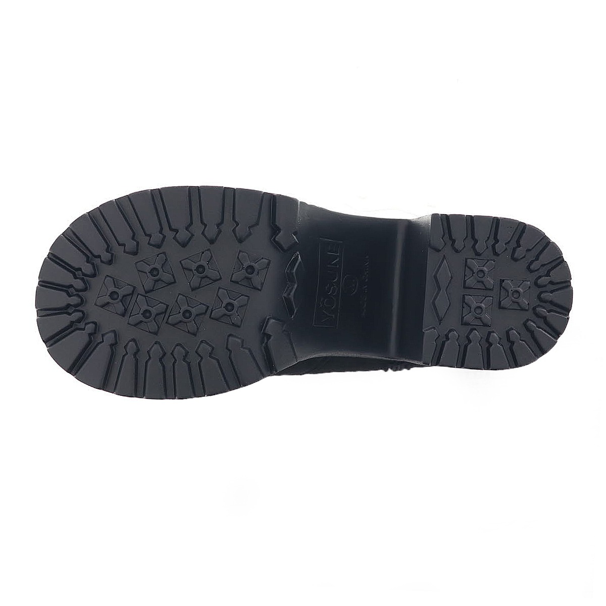 YOSUKE U.S.A ヨースケ 2605017 レディース 厚底 ロングブーツ ジップ付き ロングブーツ チャンキーヒール BLS ブラックシルキー 9.5cmヒール 3E幅