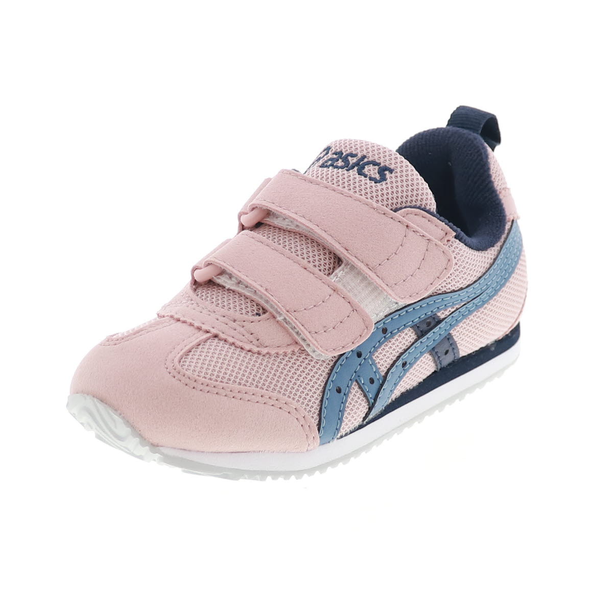 asics アシックス キッズ スニーカー SUKU2 スクスク アイダホ MINI N ナロー ピンク×ブルー 1144A416-700 幅細め 女の子 ベルトタイプ