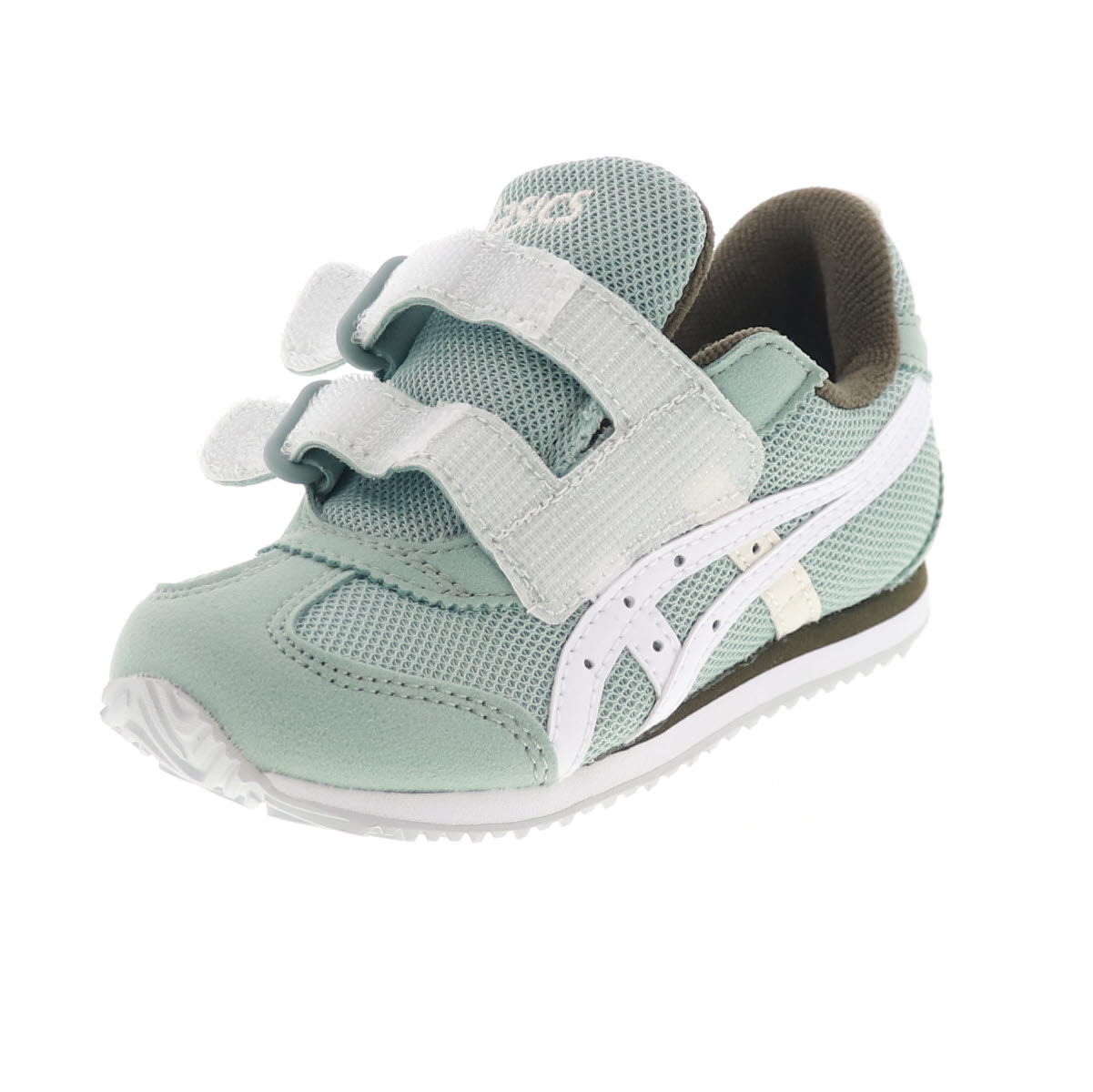 asics アシックス キッズ スニーカー SUKU2 スクスク アイダホ MINI N ナロー グレーブルー×ホワイト 1144A416-400 幅細め ベルトタイプ