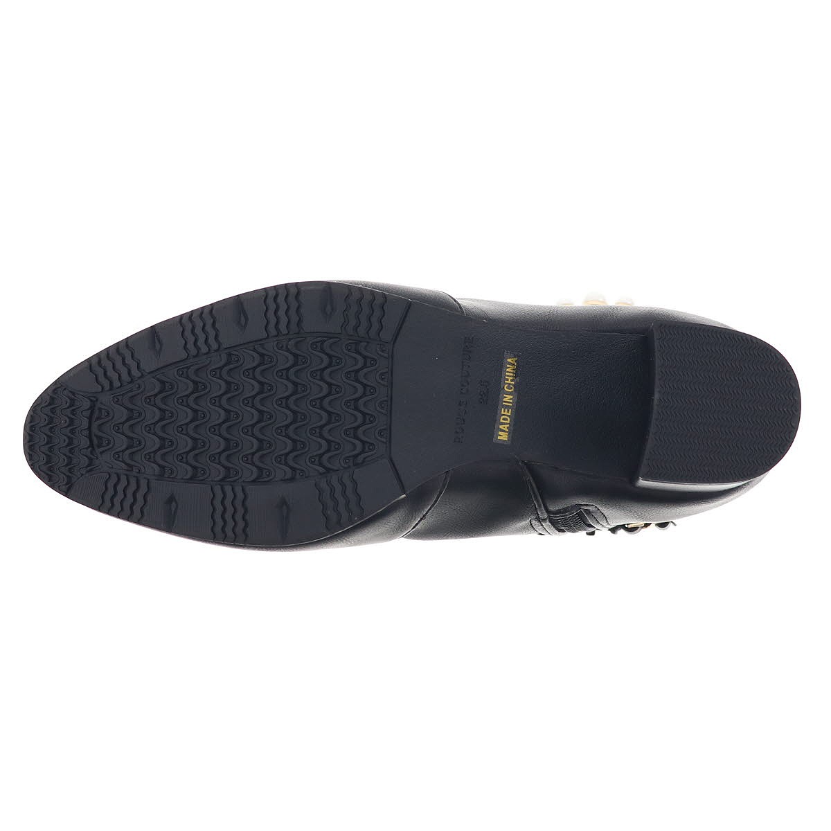 レディース ブーツ パール ベルト付き サイドジップ 抗菌防臭 インソール オリジナル ルージュ クチュール RC 79649 ブラック