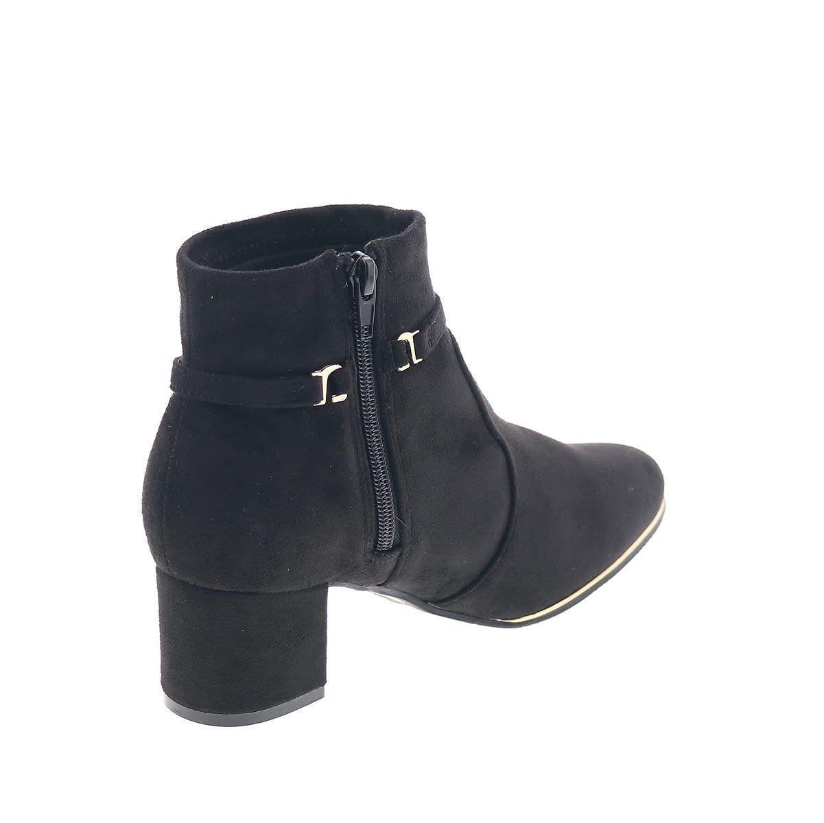 レディース ブーツ パール ベルト付き サイドジップ 抗菌防臭 インソール オリジナル ルージュ クチュール RC 79649 ブラックスエード