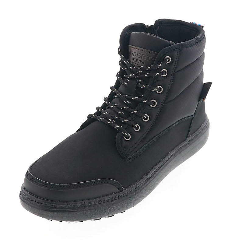 リベルト エドウィン メンズ ブーツ カジュアル シューズ ハイカット スニーカー 防水 防滑 レースアップ LIBERTO EDWIN L60742 ブラック/キャメル/ネイビー